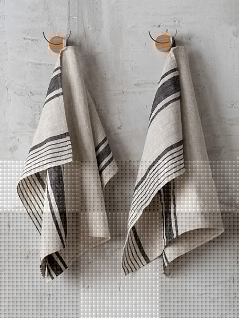 LinenMe リネン ハンドタオル Black Provence 47×70
