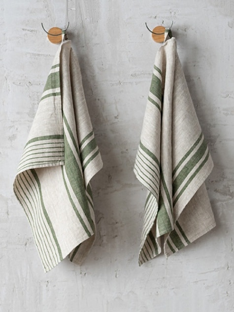 LinenMe リネン ハンドタオル Forest Green Provence 47×65
