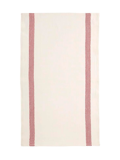CHARVET EDITIONS ティータオル LUSTUCRU blanc×rouge 45×75