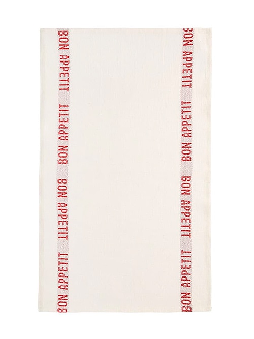 CHARVET EDITIONS ティータオル BON APPETIT blanc×rouge 45×75