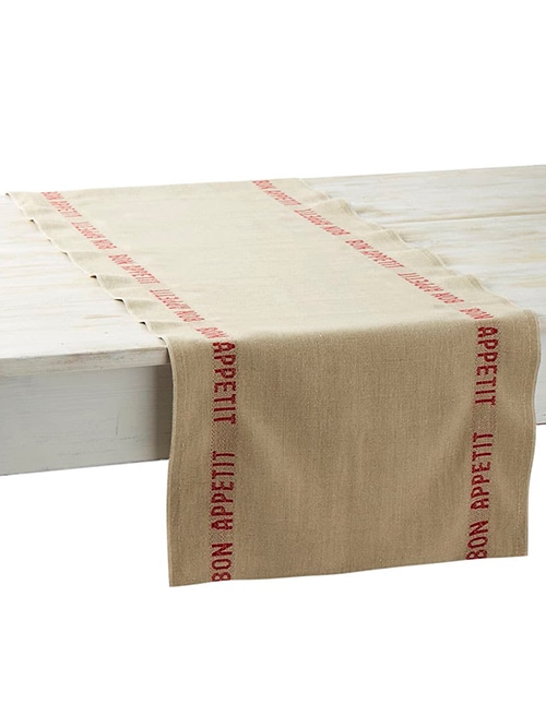 CHARVET EDITIONS テーブルランナー BON APPETIT lin×rouge 45×150